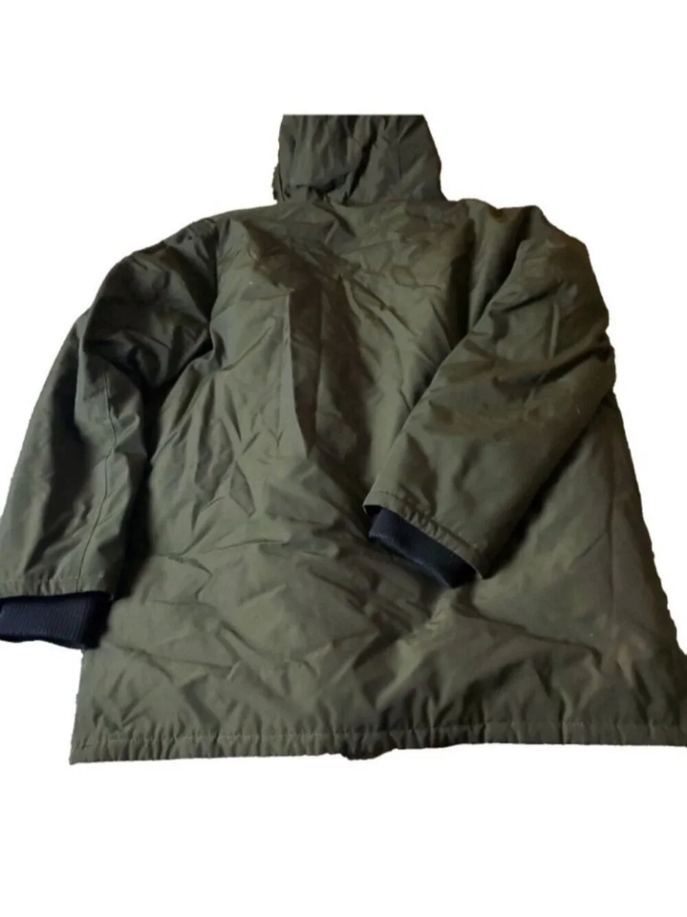 Tommy Hilfiger Parka Jacket Mens XL Green Polyester Hood Cargo Pocket Dark